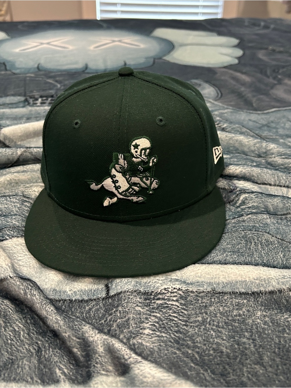 New Era Dark Green Fitted Hat Dallas Cowboys Embroidery